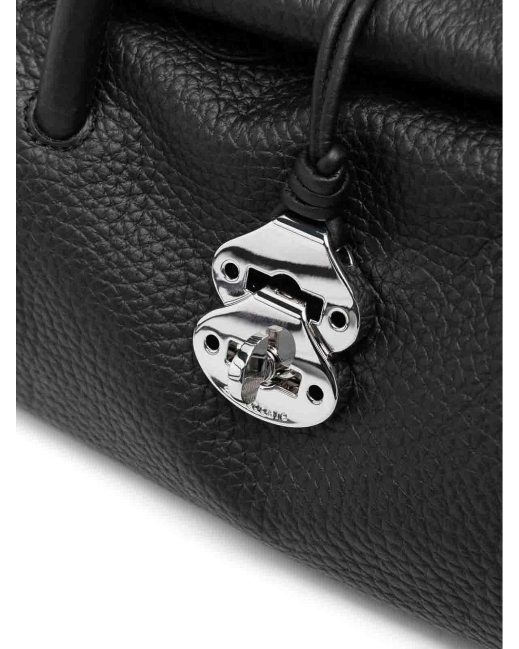 Zanellato Black Alma Centauro Mall Leather Handbag