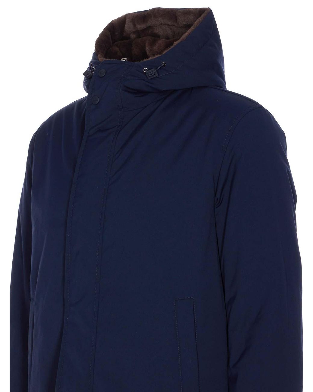 Herno Blue Hooded Padded Parka for men