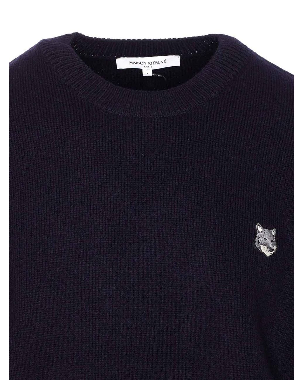 Maison Kitsuné Blue Fox Head Milano Sweater for men