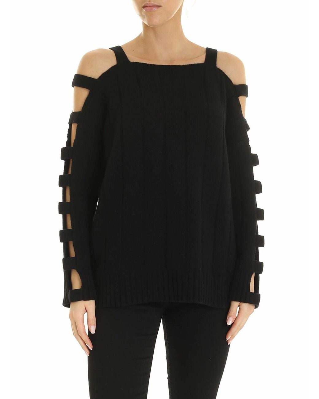 McQ Alexander McQueen Black Eyelets Pullover