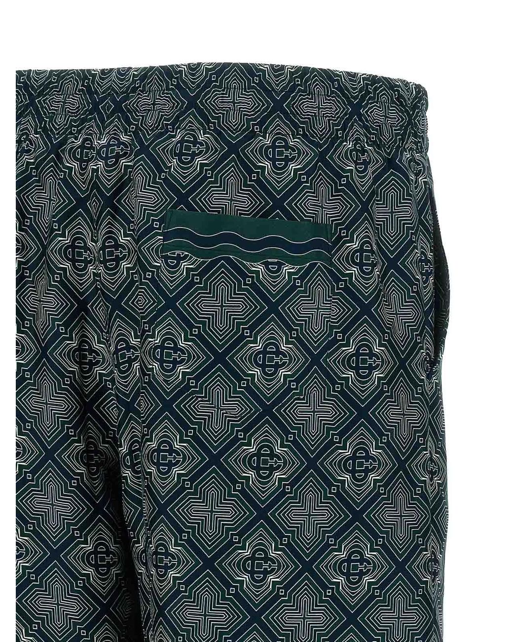 Casablanca Green 'Radiating Monogram' Shorts for men
