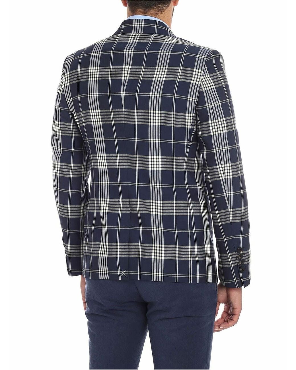 Vivienne Westwood Blue Tartan Printed Jacket for men
