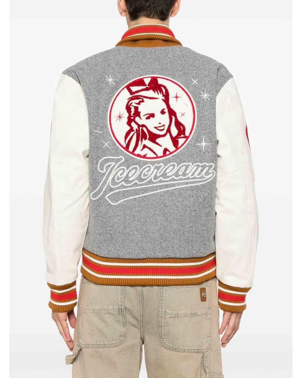 ICECREAM Gray Logo Bomber Jacket for men