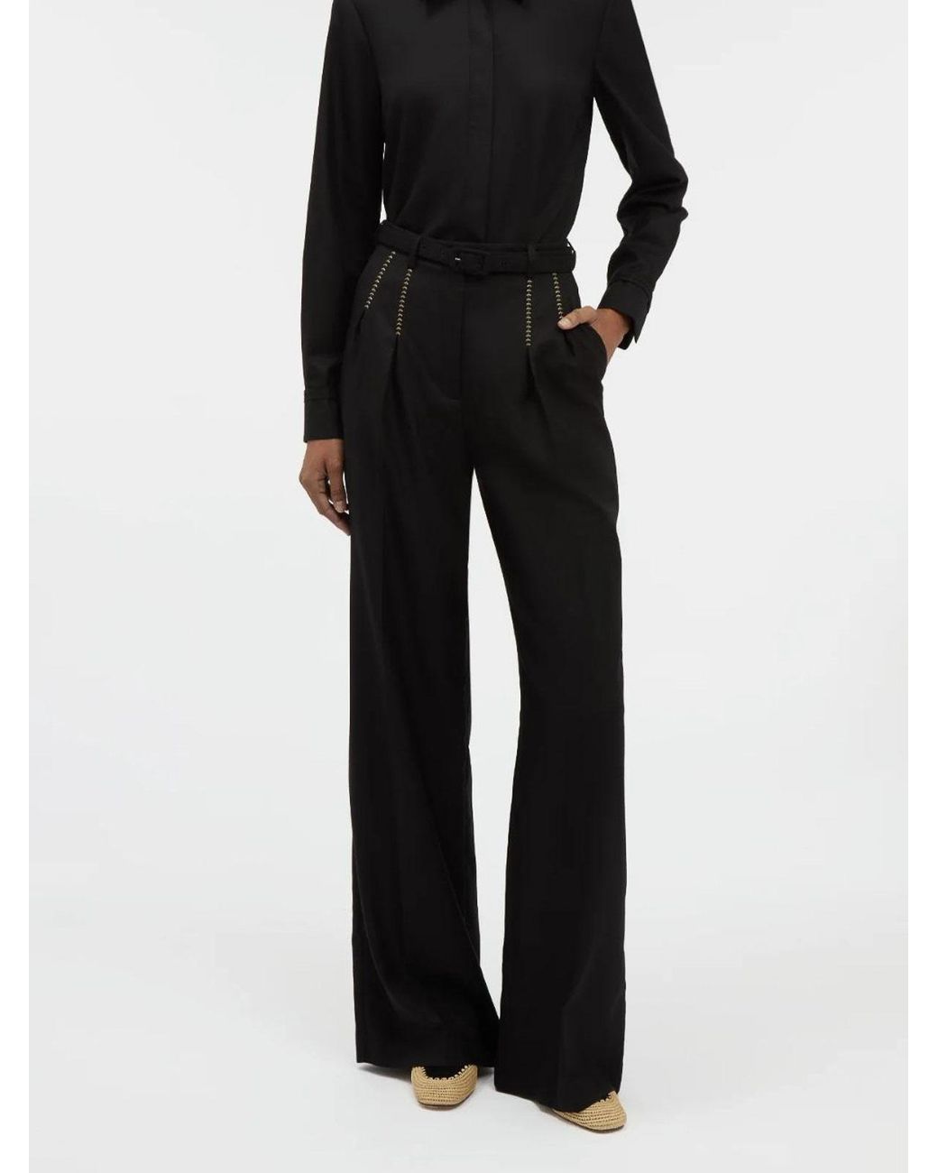 Gabriela Hearst Black Vargas Wide-Leg Pant