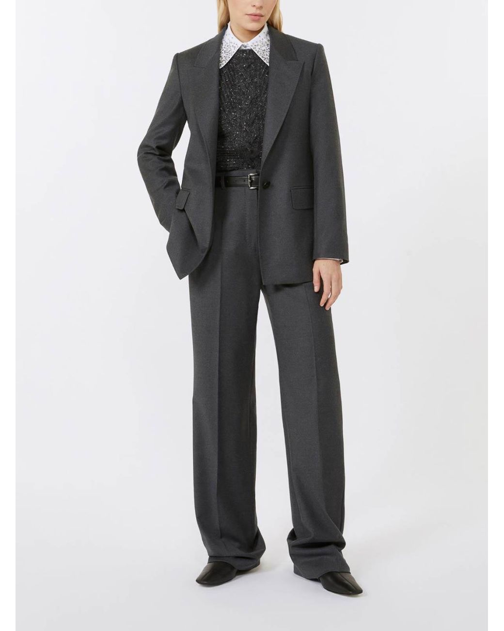 Max Mara White Staffa Poplin Shirt With Crystals By