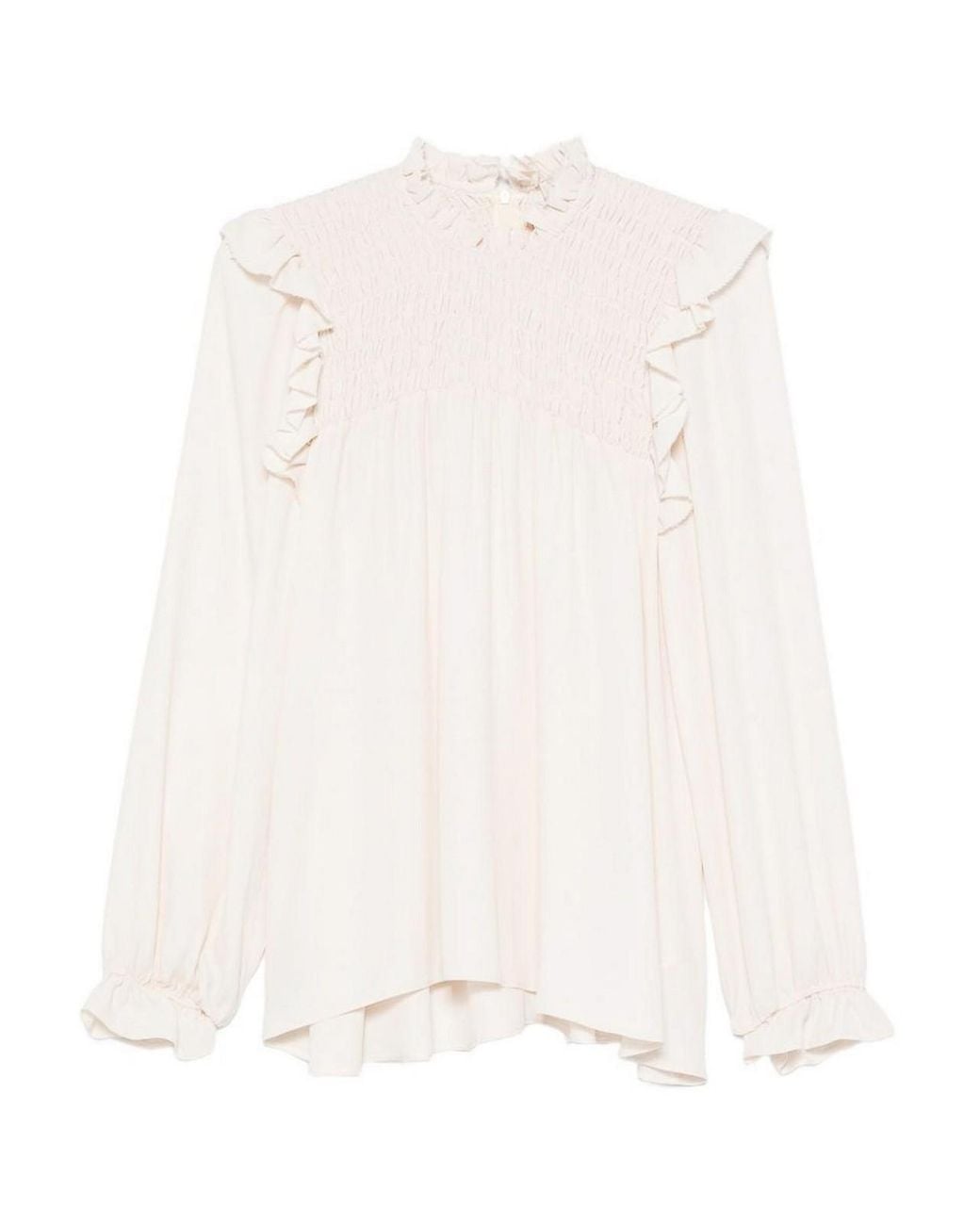 Forte_forte White Silk Blend Blouse