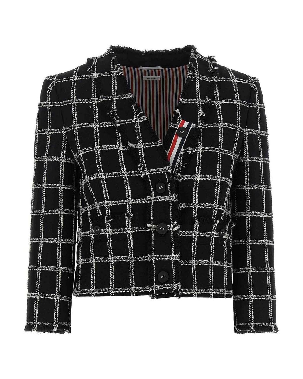 Thom Browne Black Tweed Blazer