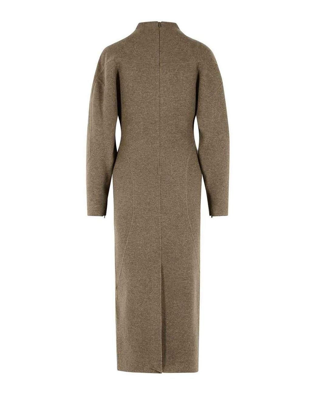 Max Mara Natural Tenuta Wool And Mud Jersey Dress