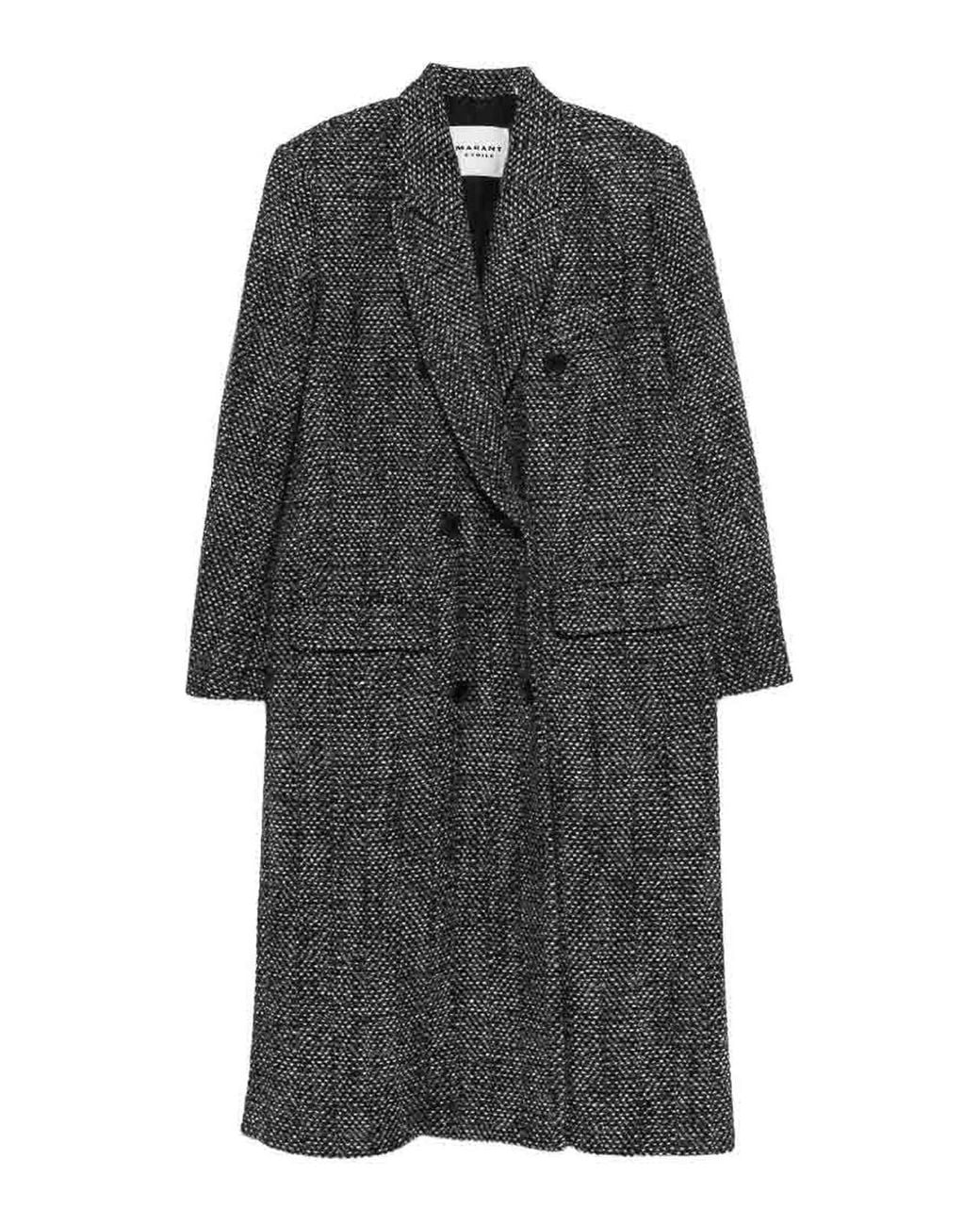 Isabel Marant Gray Pilda Herringbone Wool-Blend Coat