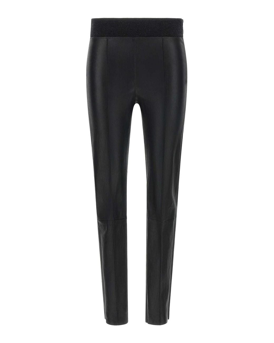 Brunello Cucinelli Black Stretch Nappa Leather Leggings