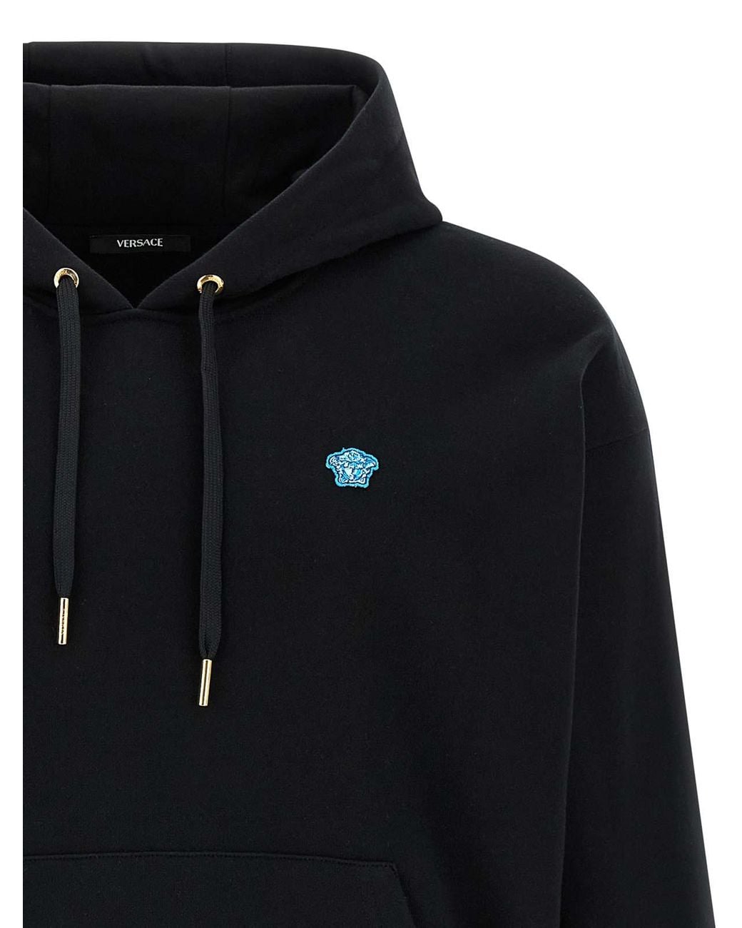 Versace Blue Patch Hoodie for men