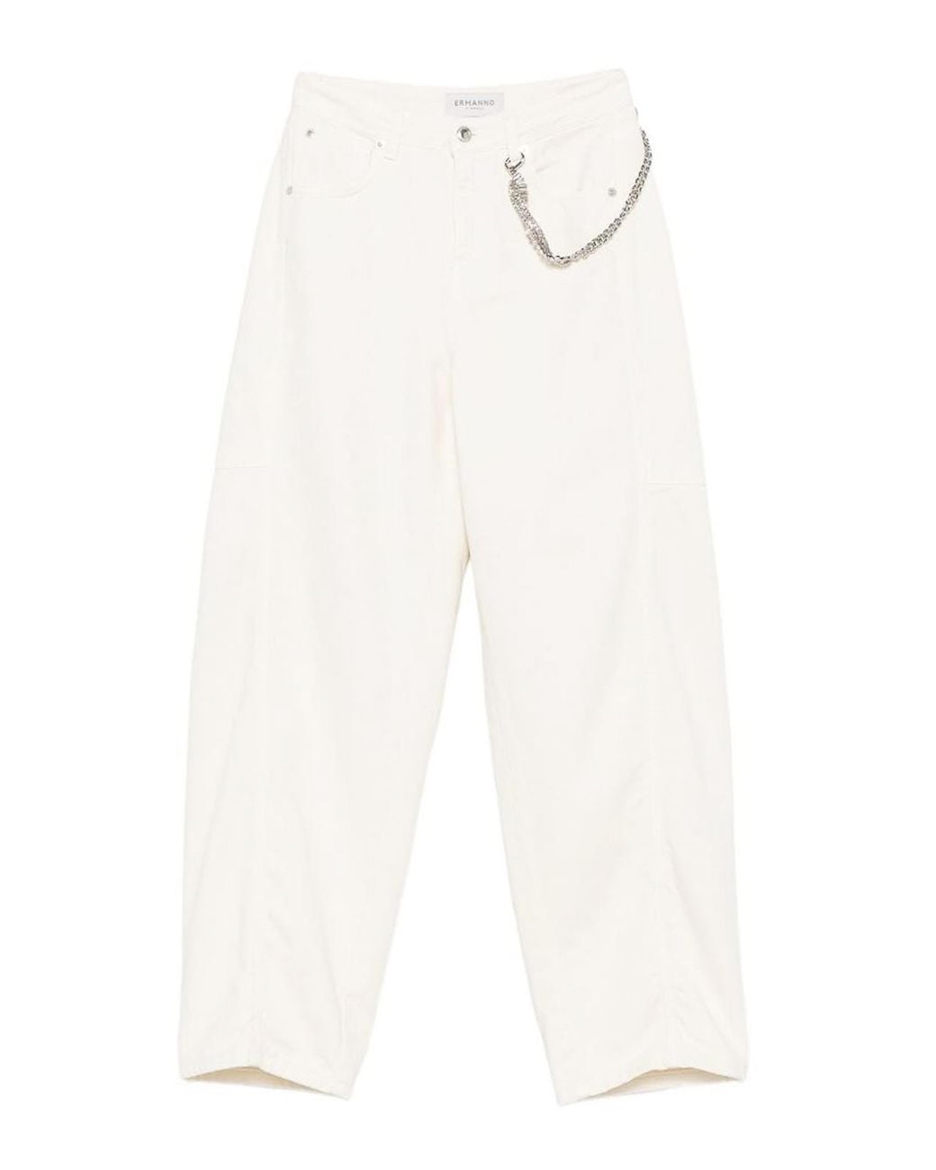 ERMANNO FIRENZE White Cotton Baggy Trousers