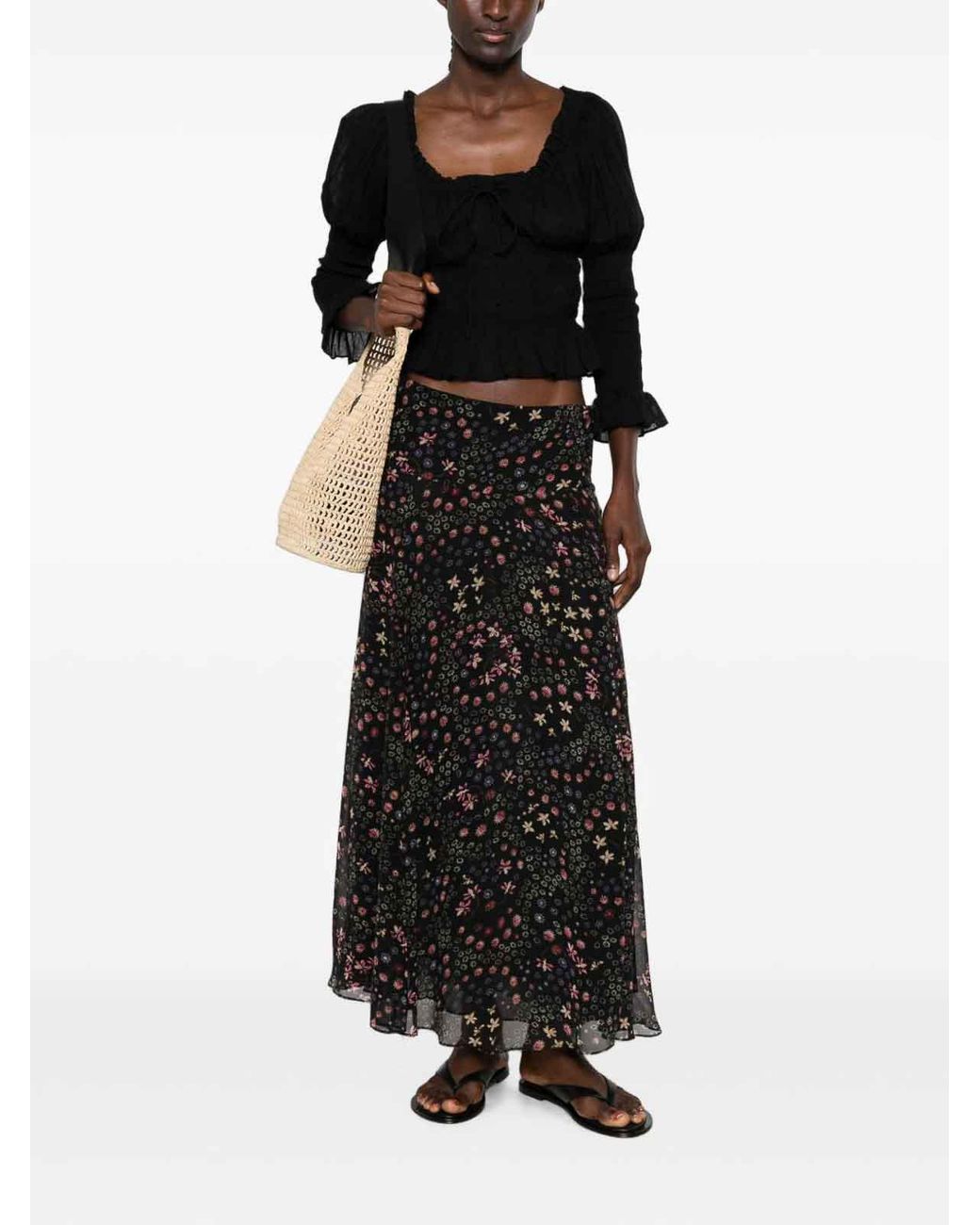 Gonna Lunga Nera di Isabel Marant in Black