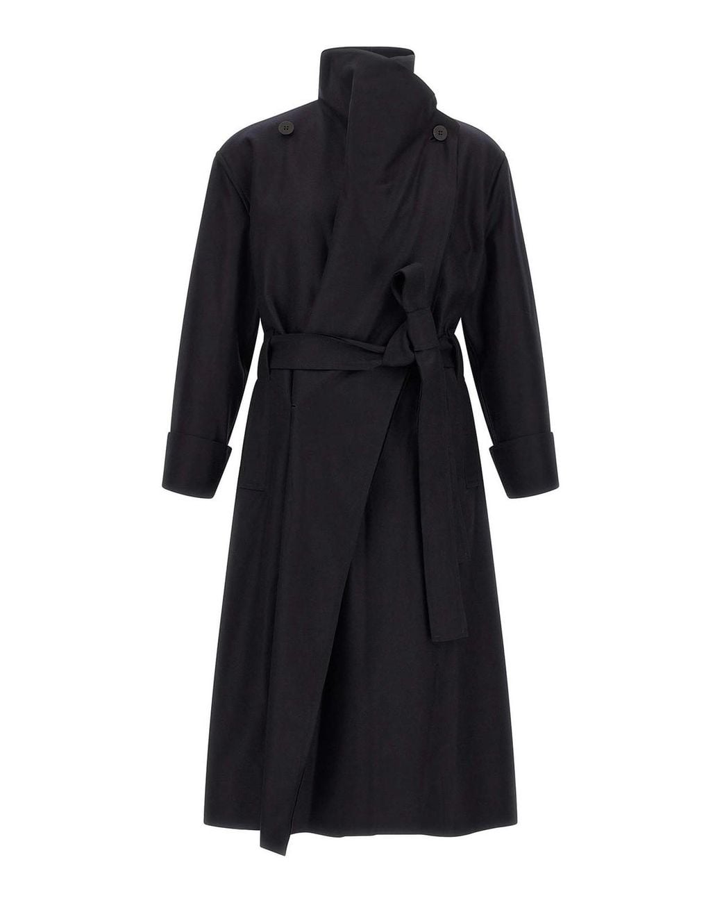 Issey Miyake Black Shell Trench Coat