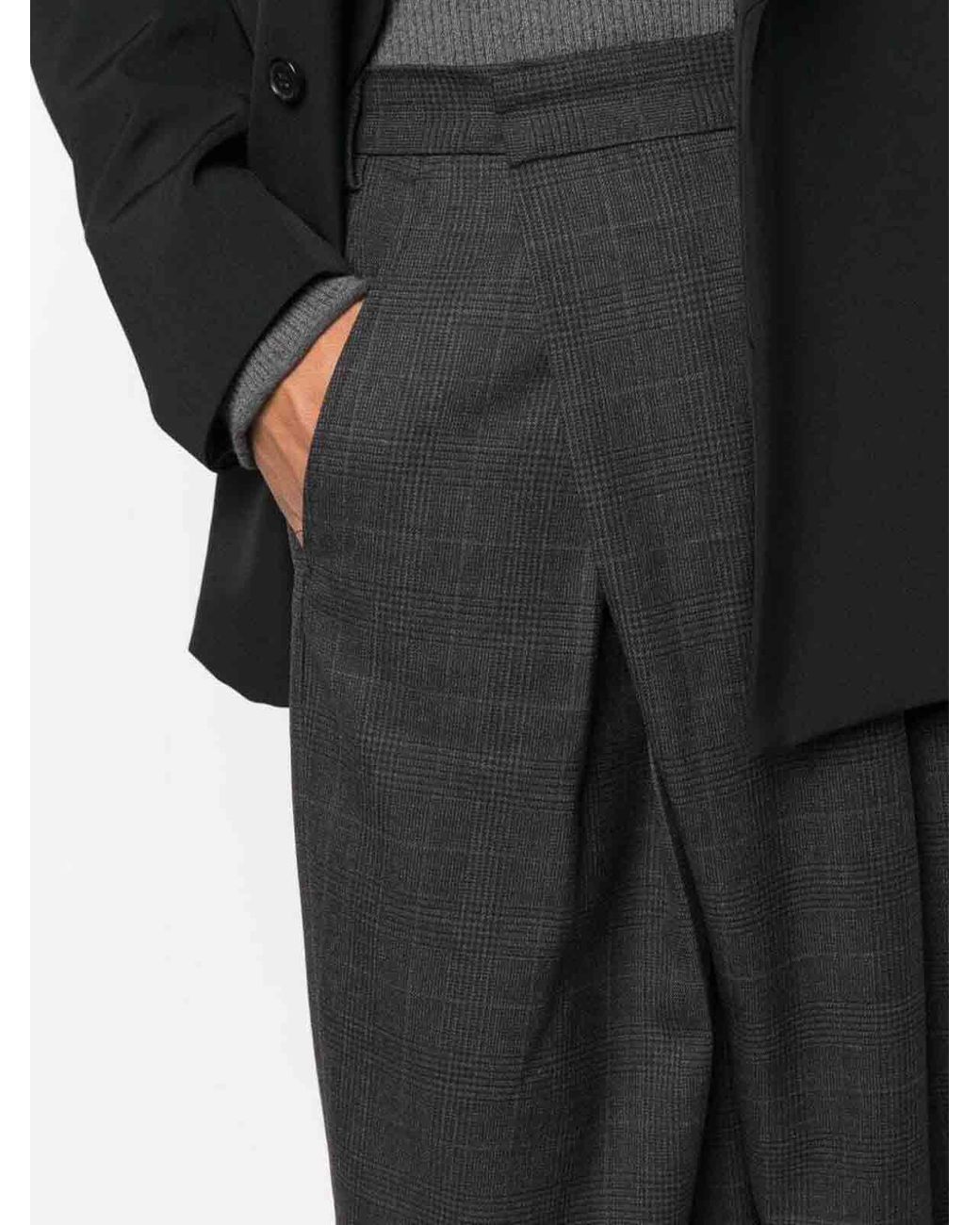 Acne Studios Tailored Wool Blend Wrap Trousers in Grey for