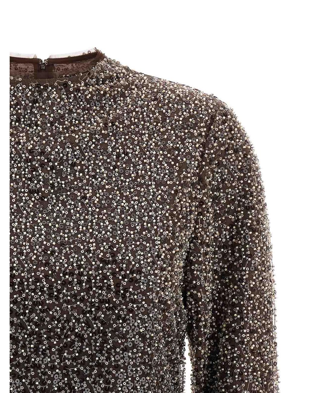 ROTATE BIRGER CHRISTENSEN Black Sequin Top