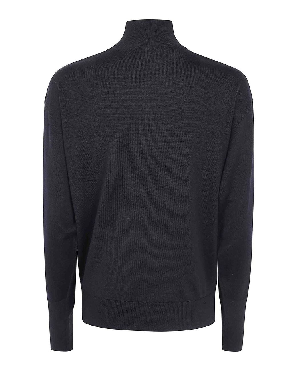 Courreges Blue Merinos Wool Cut Out Sweater