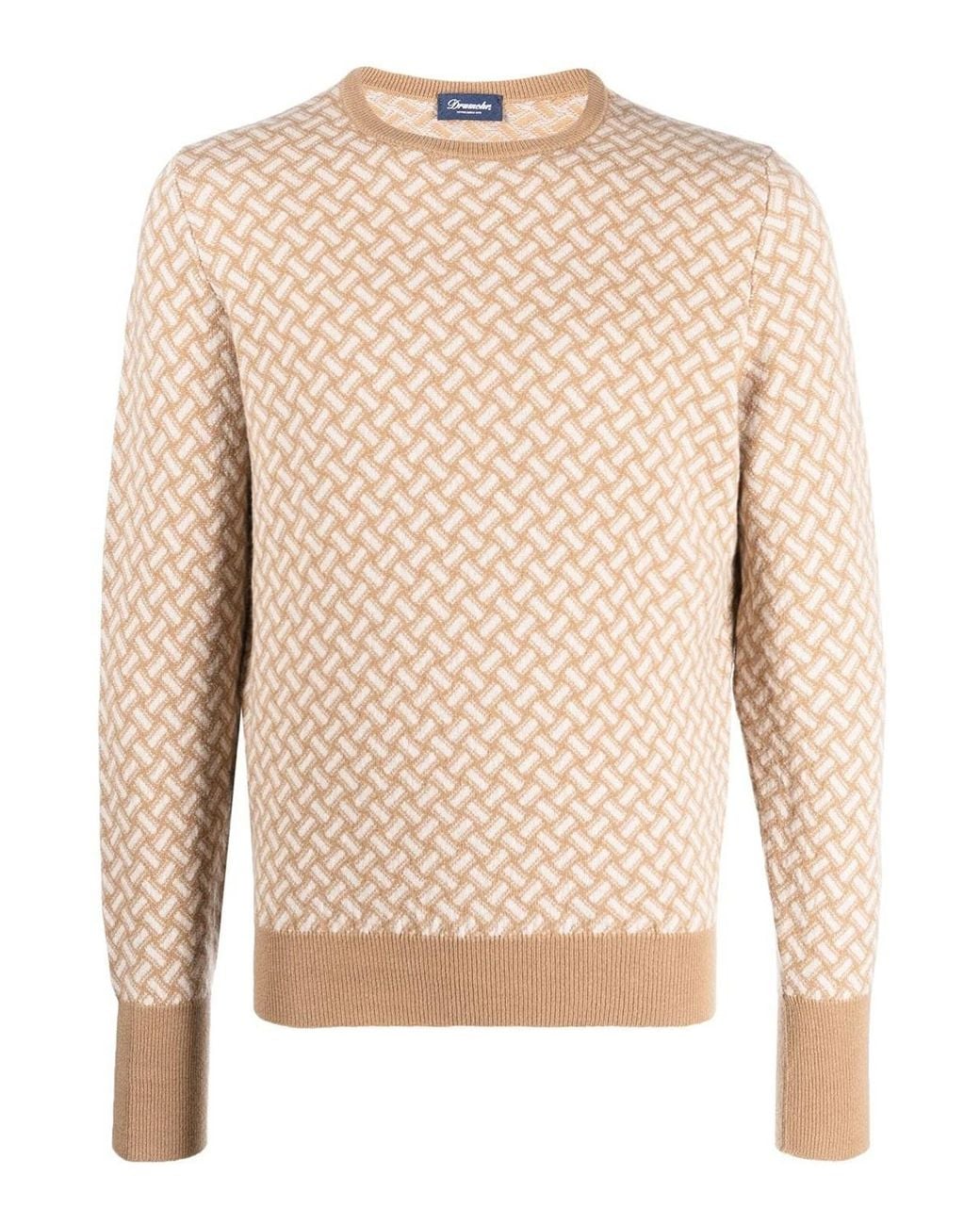 Drumohr Natural 'Biscottino' Crew-Neck Sweater for men