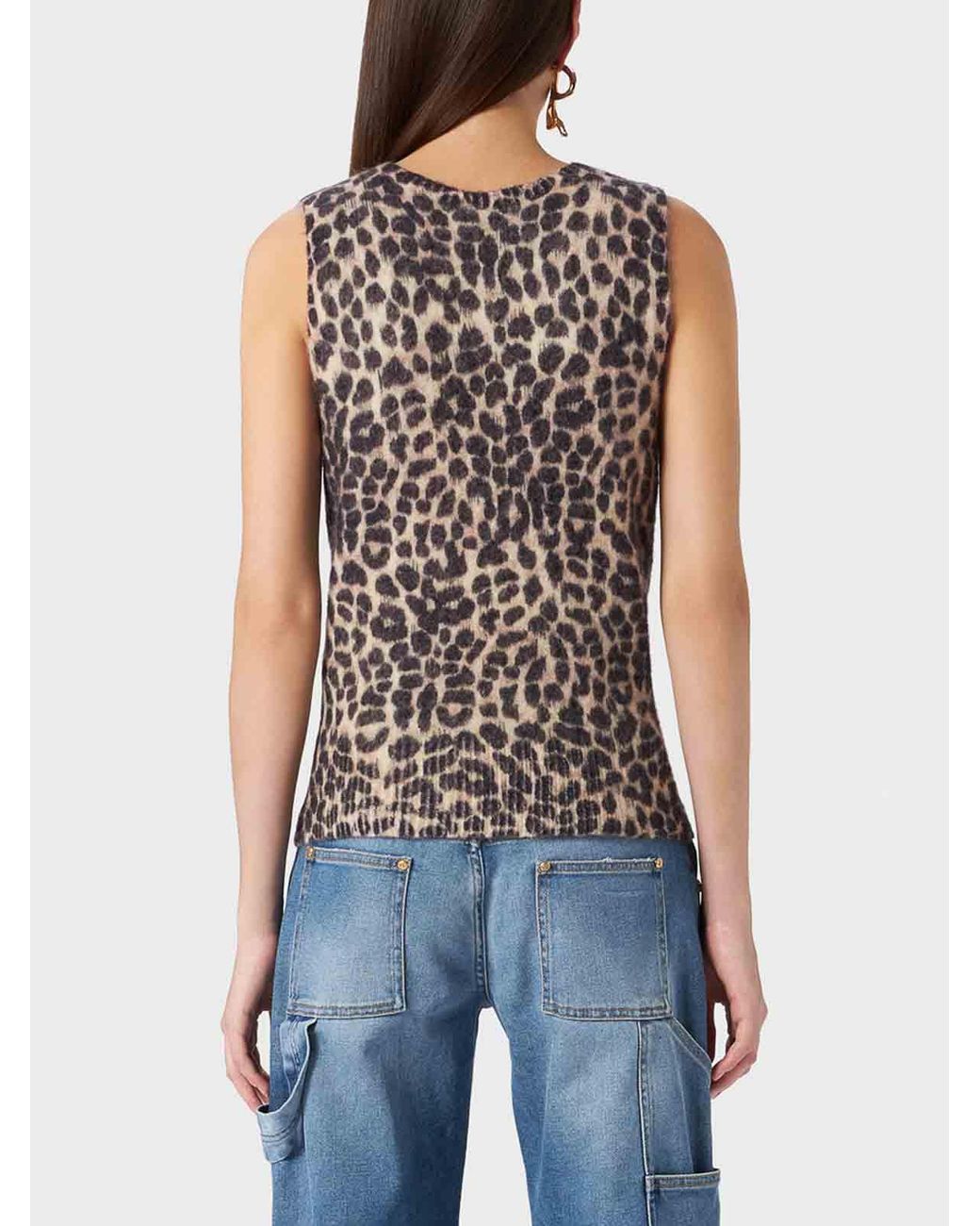 Blumarine Multicolor Rose Printed Knitted Top