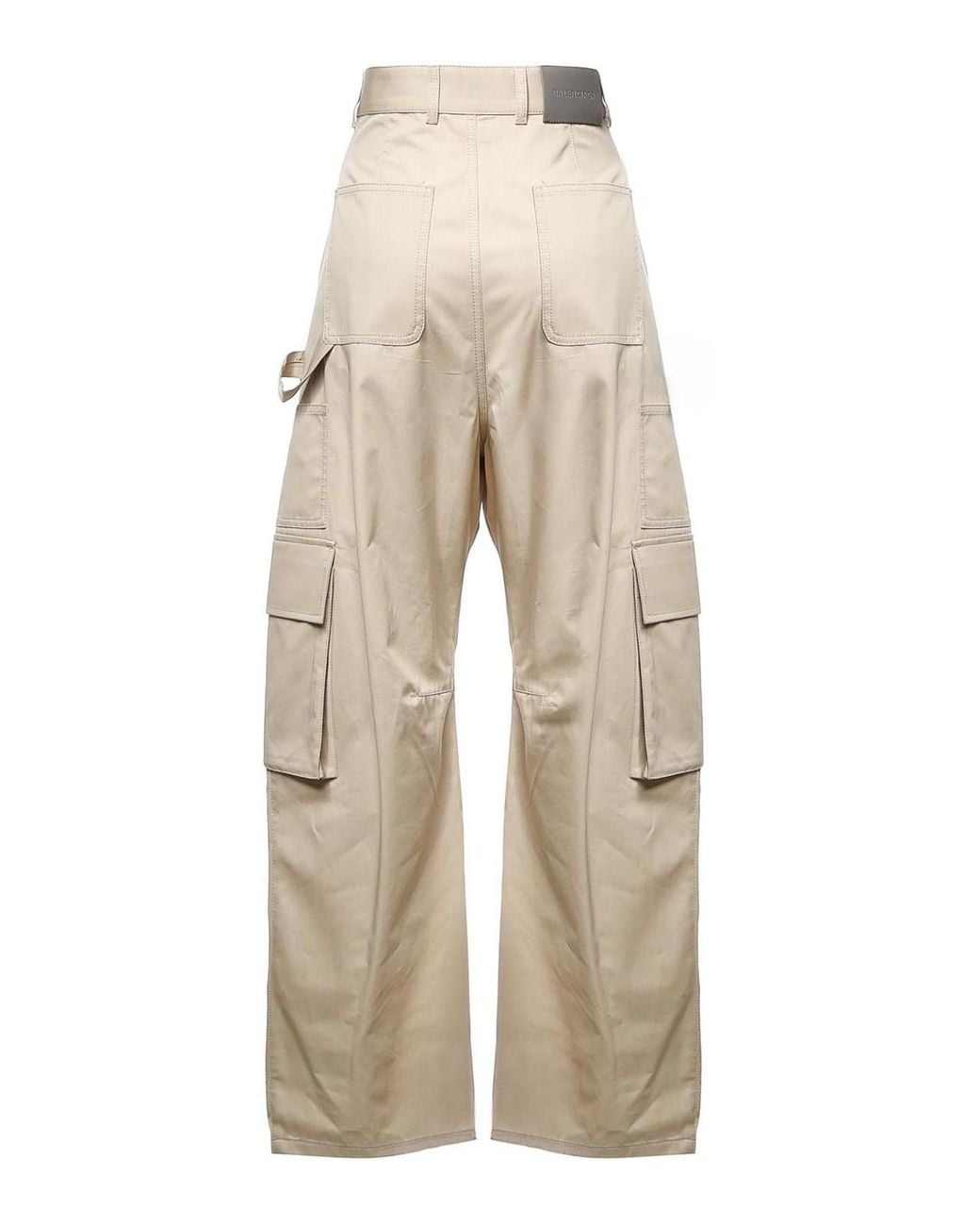 Balenciaga Natural Cotton Twill Cargo Pants