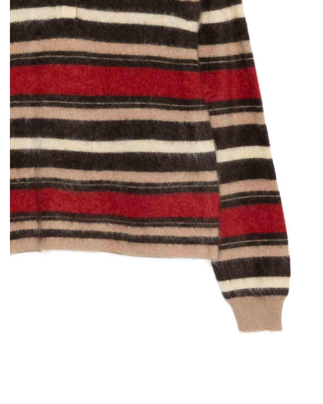 Guest In Residence Red Cashmere Striped Polo Shirt