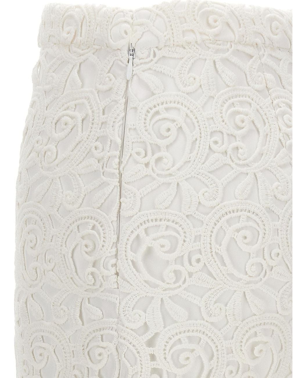 Burberry White Lace Skirt