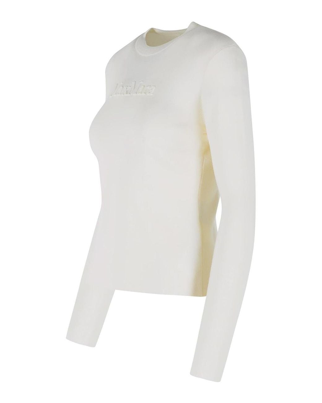 Max Mara White Manto Wool Yarn Sweater