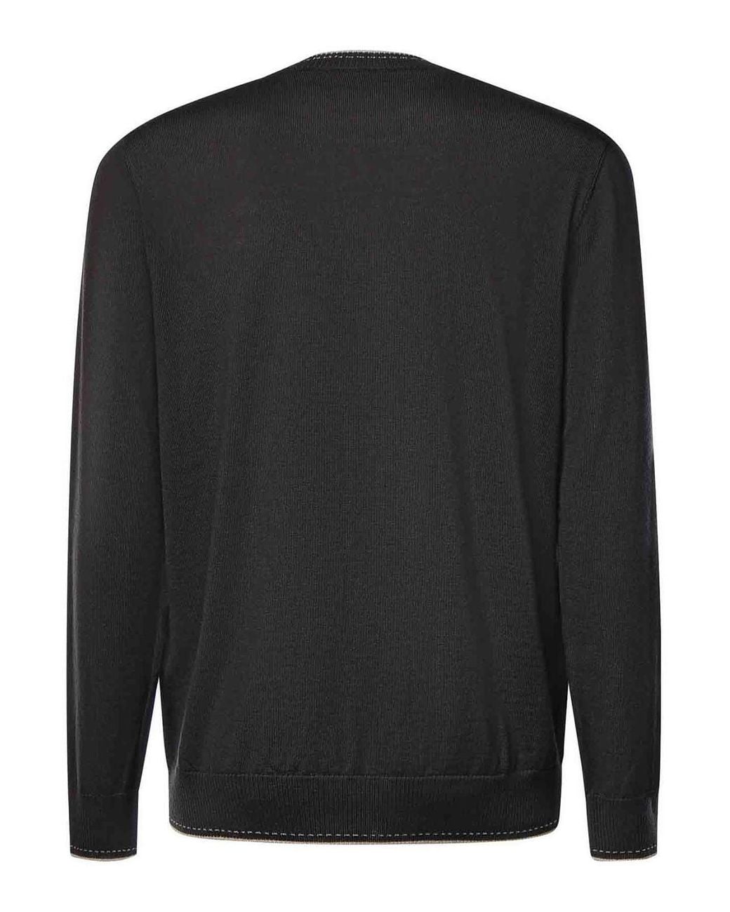 Eleventy Black Wool Sweater for men