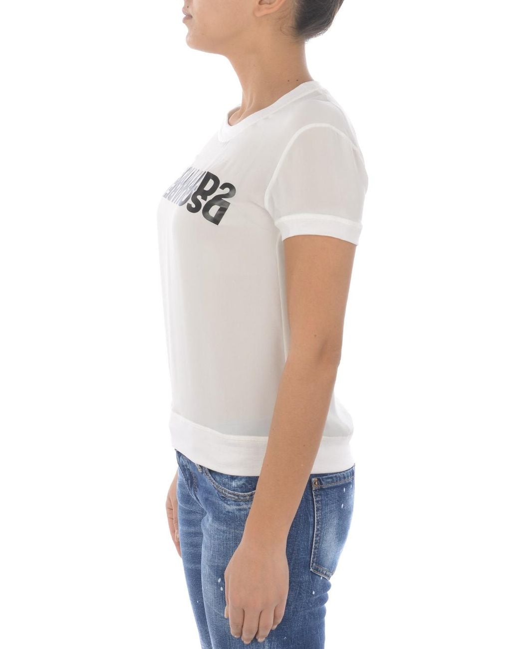 DSquared² White Logo Print T-Shirt