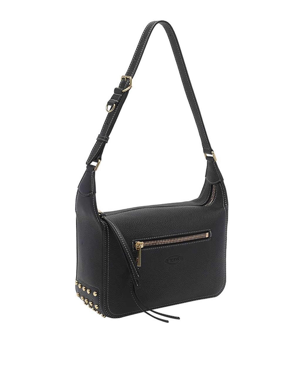 Tod's Black Metal Dots Mini Leather Shoulder Bag