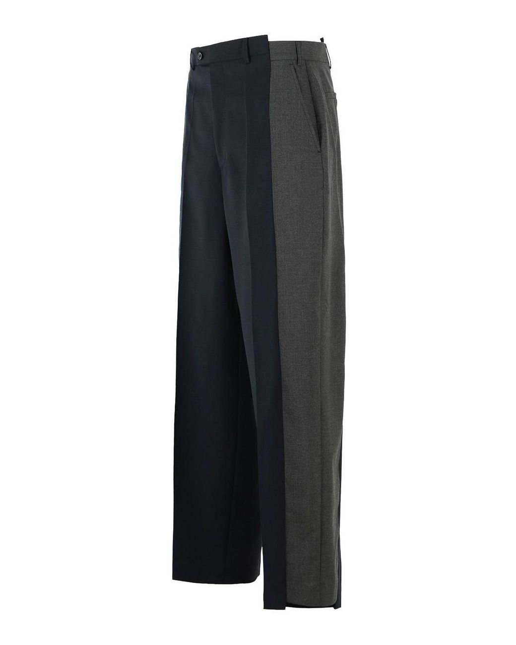 Maison Margiela Blue Two-Tone Wool Trousers for men