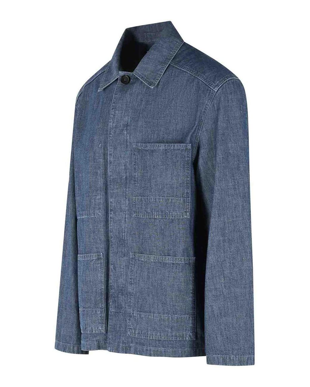 Jil Sander Blue Cotton Jacket for men