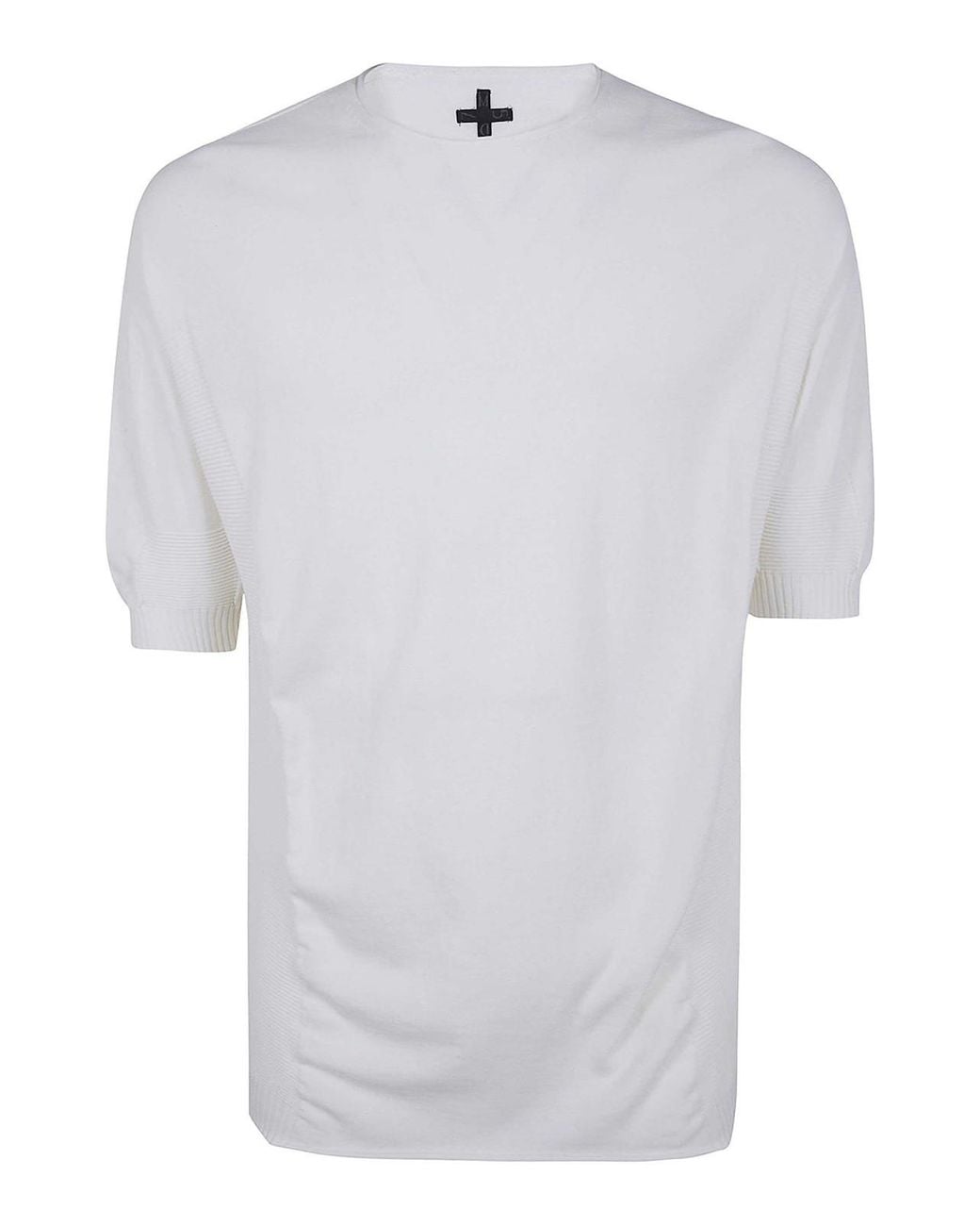 MD75 White Light Cotton Boxi Short Sleeves Sweater for men