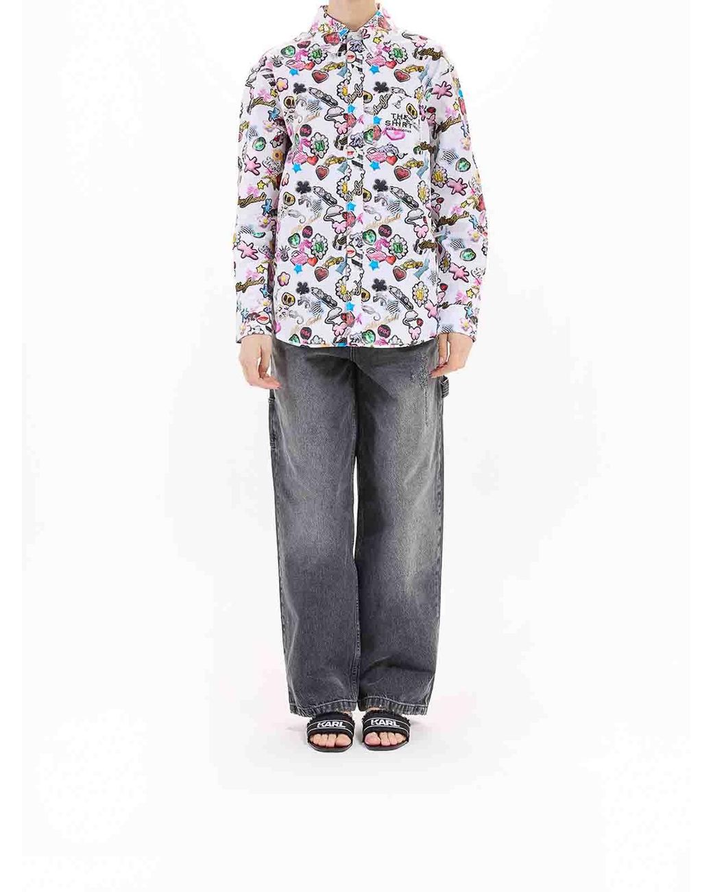 Marc Jacobs White The Sticker Print Shirt