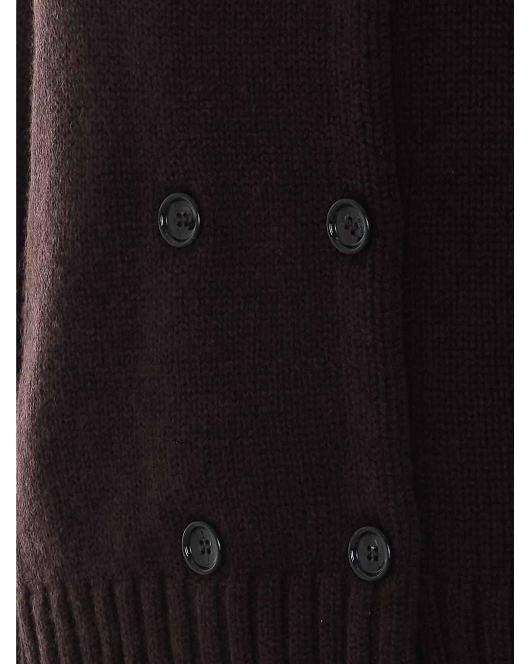 Allude Black Knitted Double Breasted Cardigan