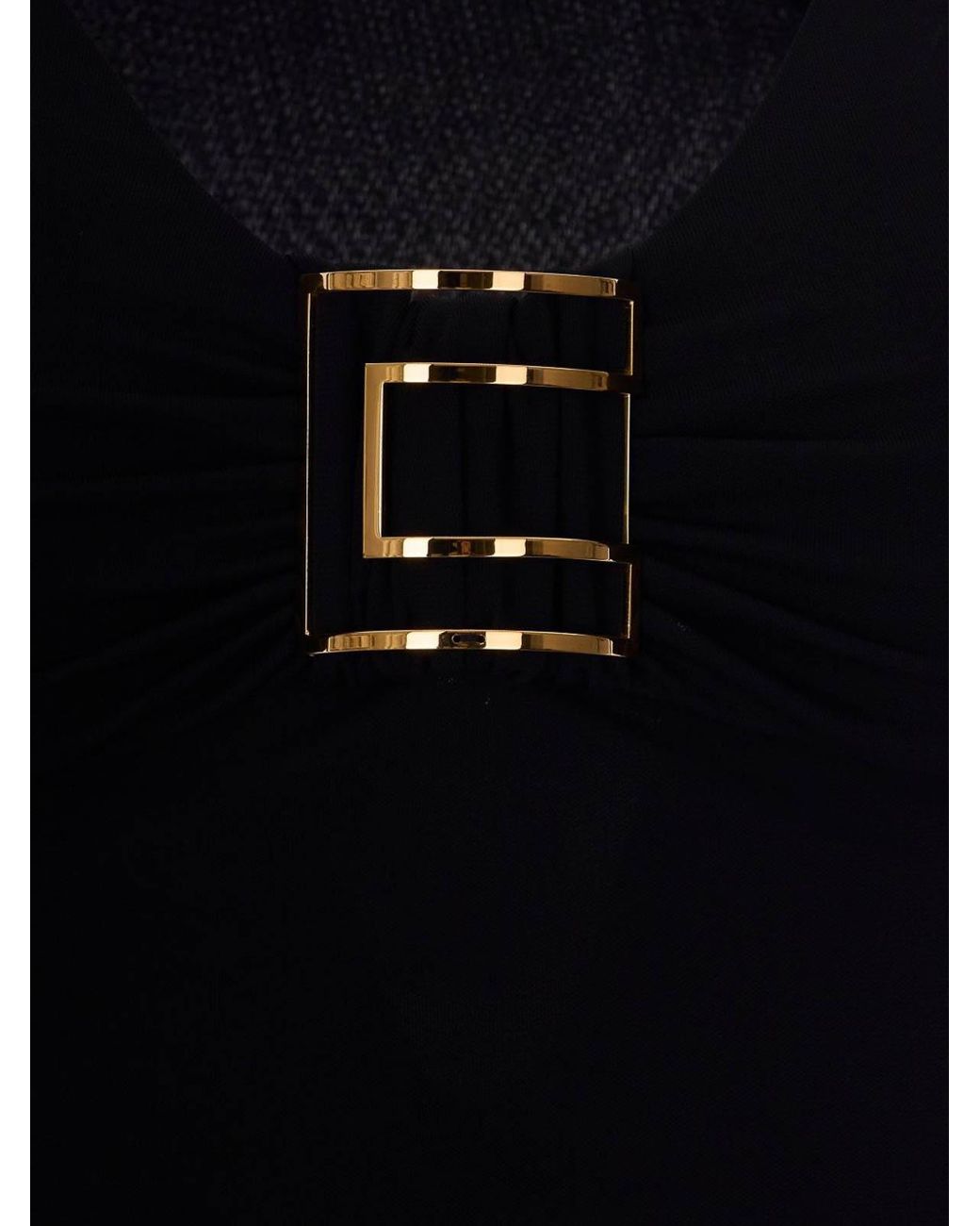 Elisabetta Franchi Blue Jersey Shirt With Jewel Logo