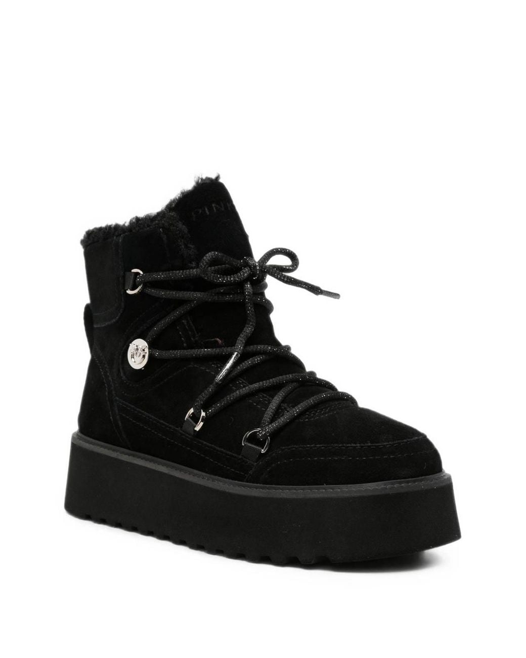 Pinko Black Lace-Up Shoes