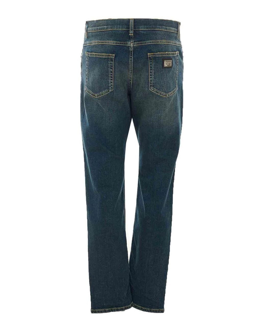 Dolce & Gabbana Blue Stretch Regular Jeans for men