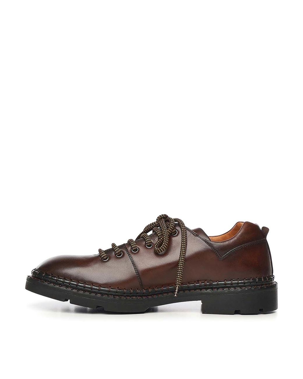 Alexander Hotto Brown Leather Lace-Up Shoes for men