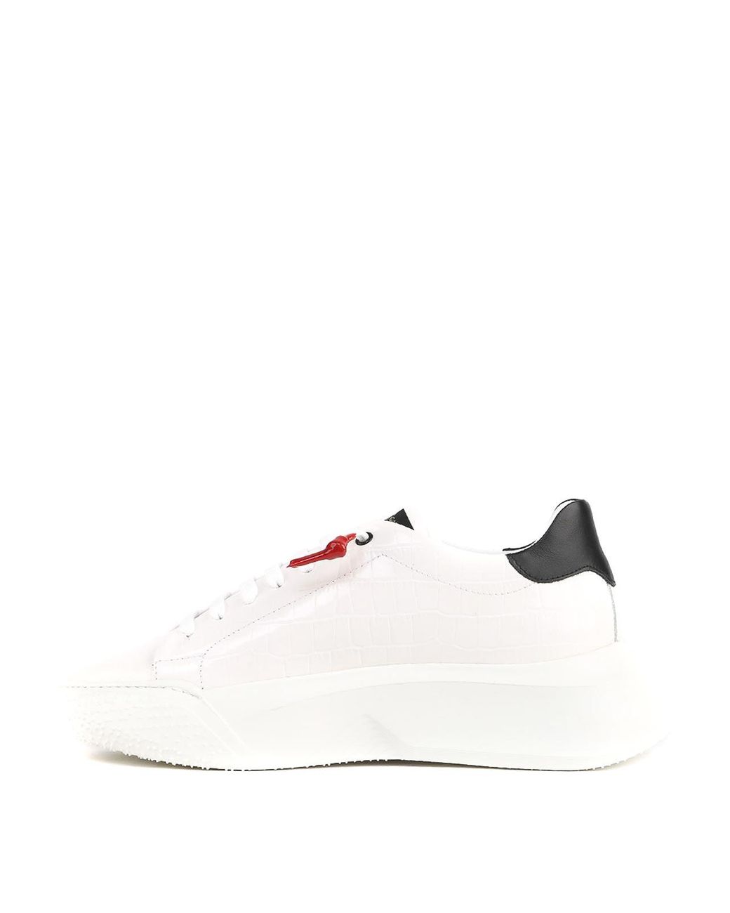 Giuliano Galiano White Crocodile Print Sneakers for men