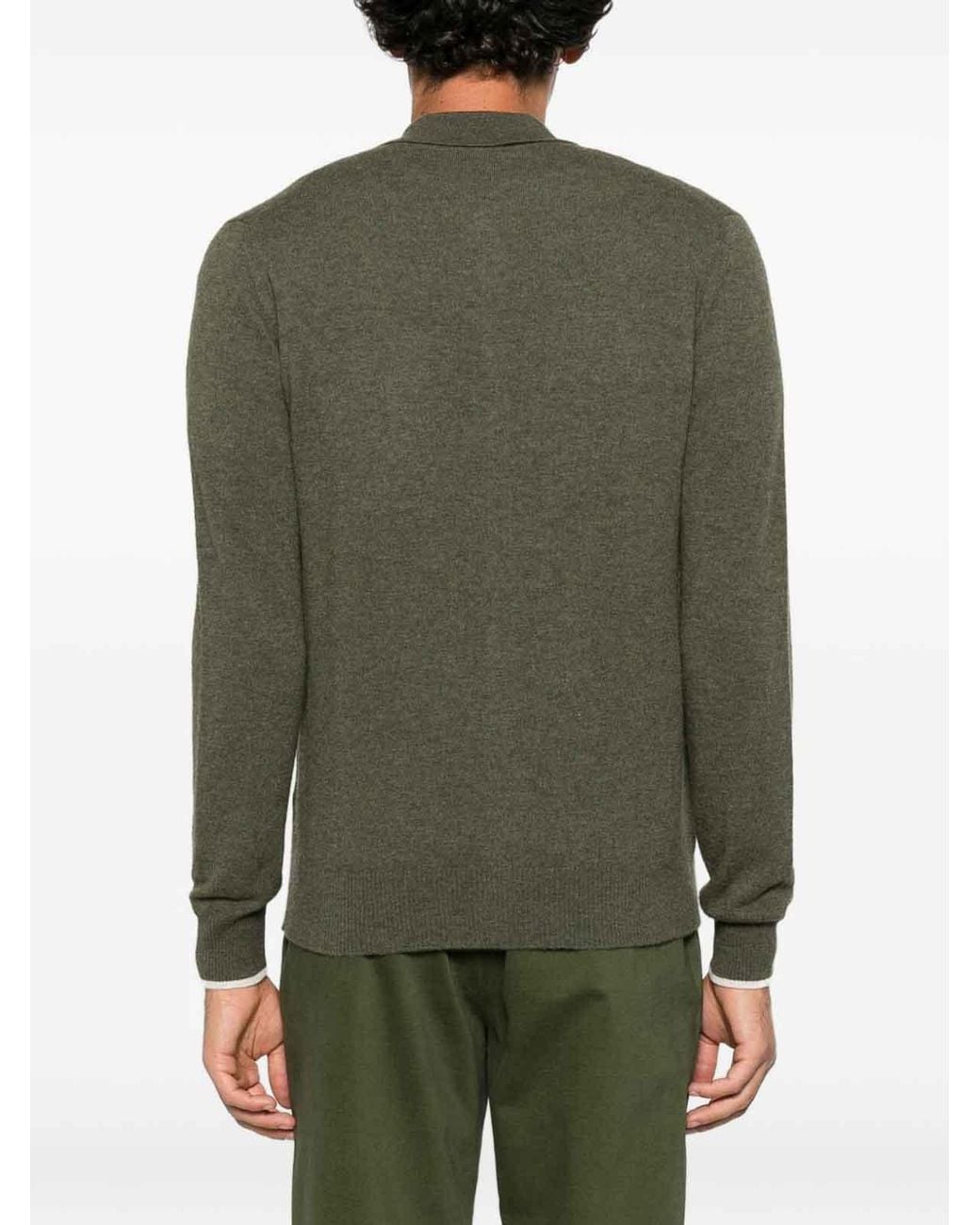 Alpha Studio Green Dark Knit Shirt for men