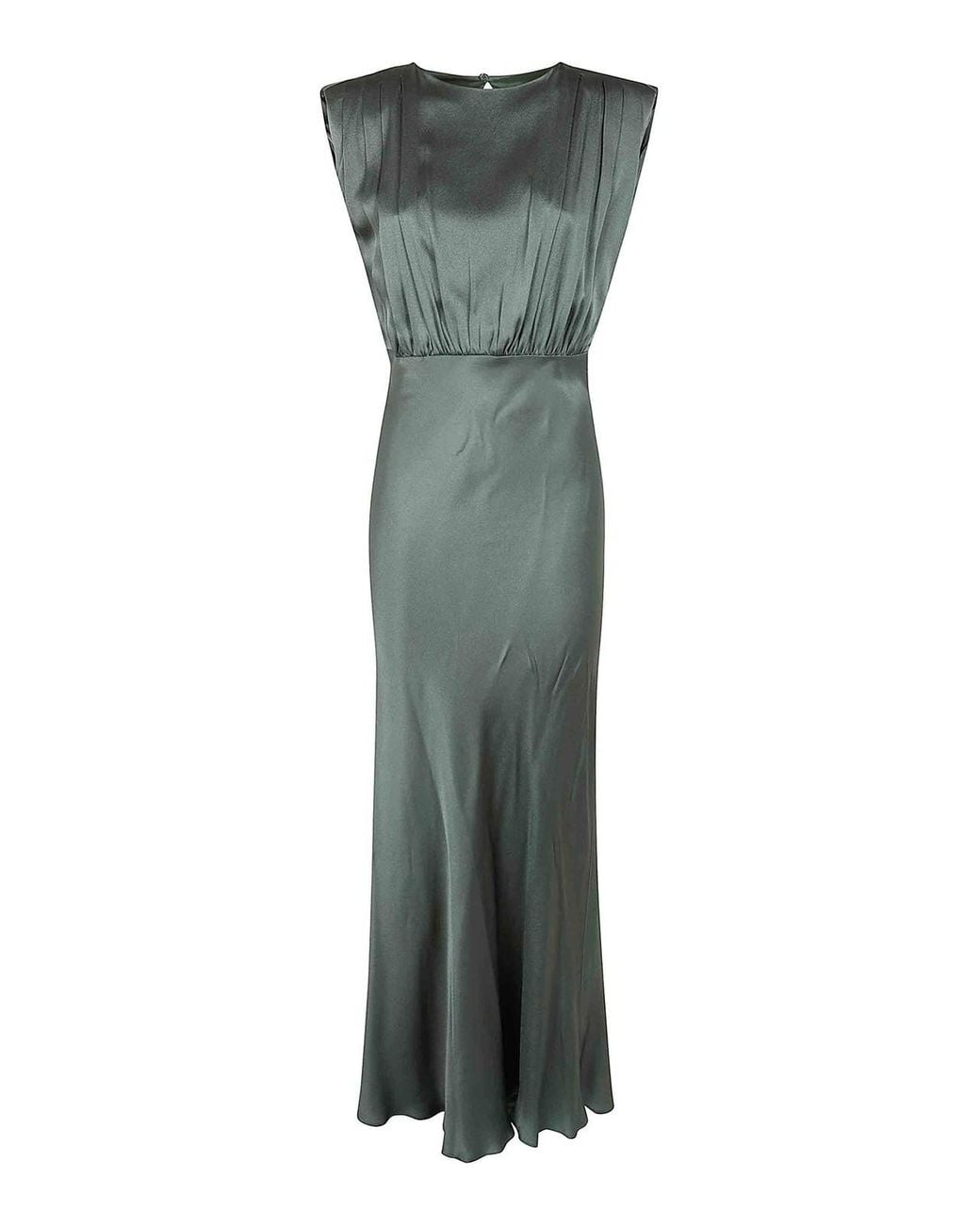 Semicouture Green Satin Long Dress