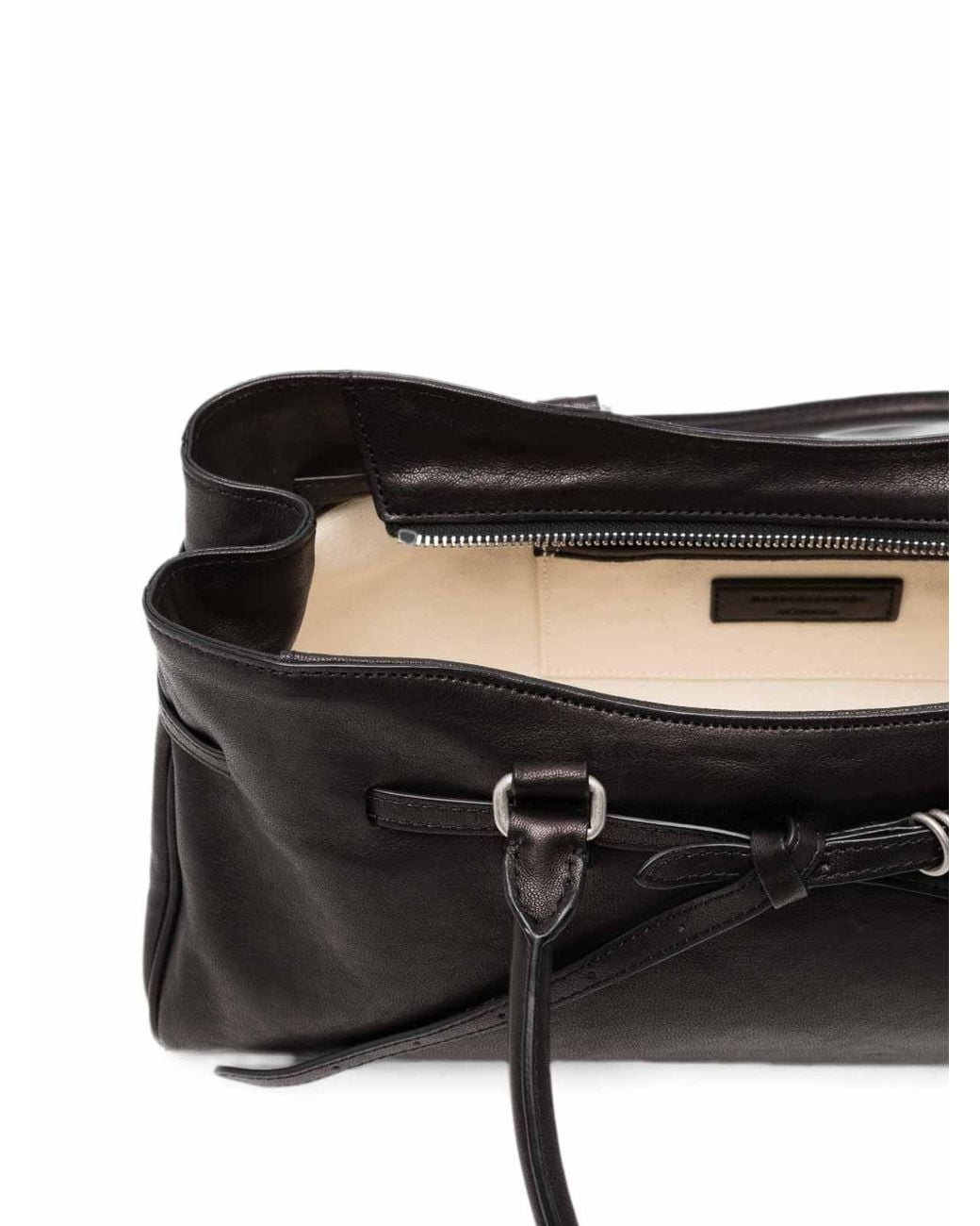 MARGE SHERWOOD Black Leather Top-Handle Bag