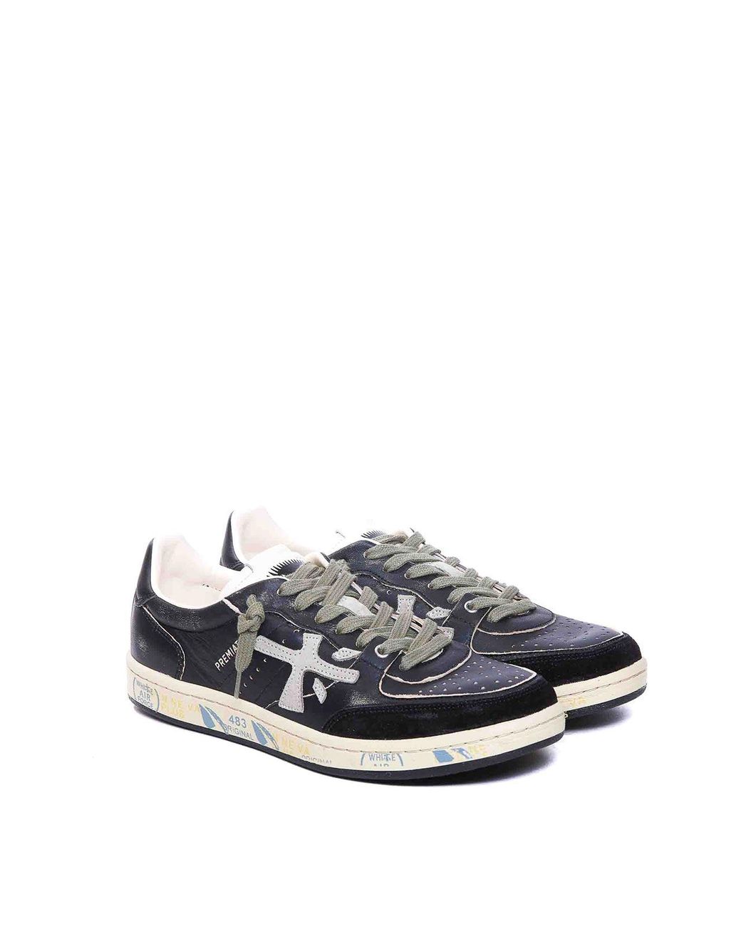 Premiata White Bsktclay 6909 Sneakers for men