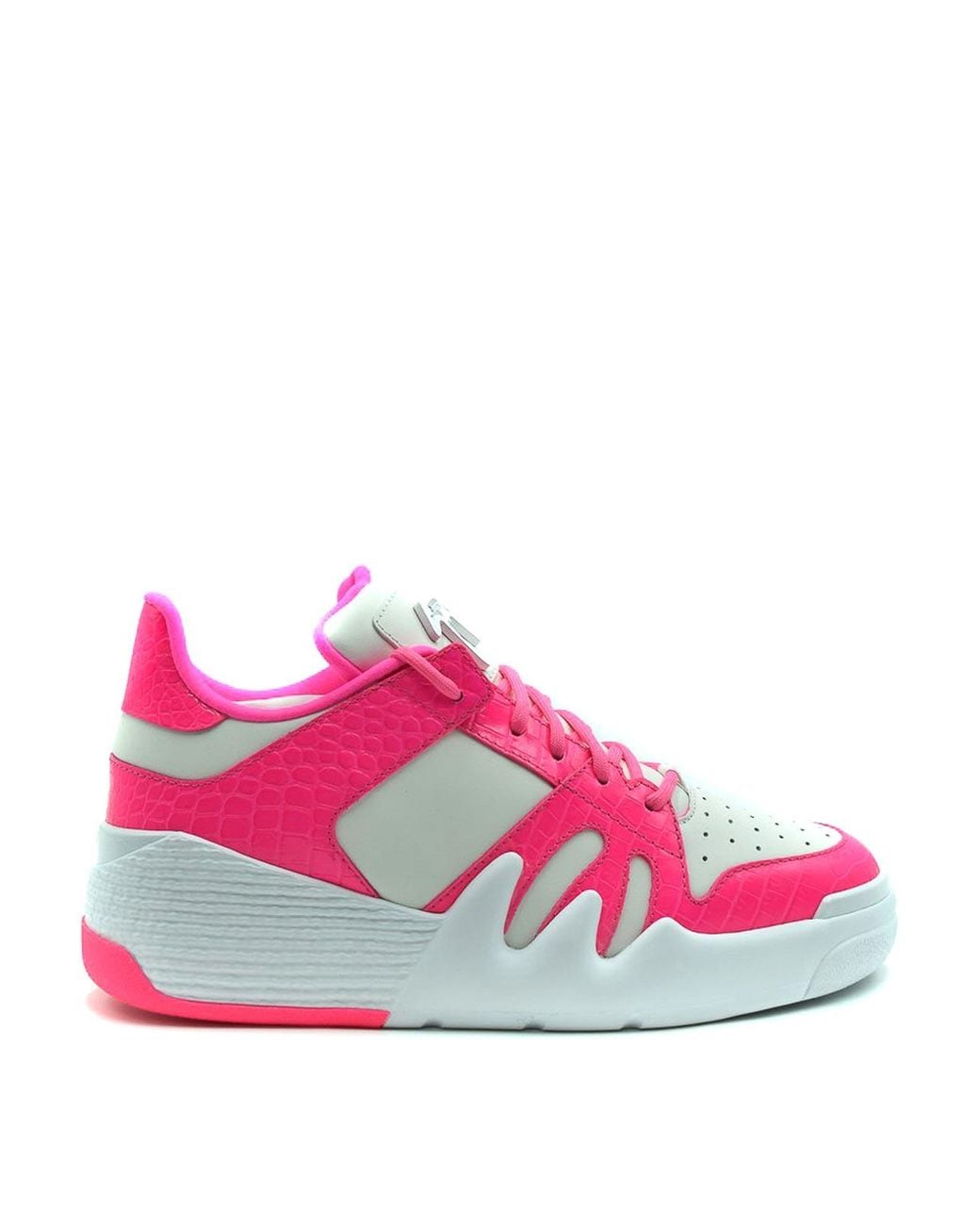 Giuseppe Zanotti Pink Low-Top Sneakers With Textured Leather