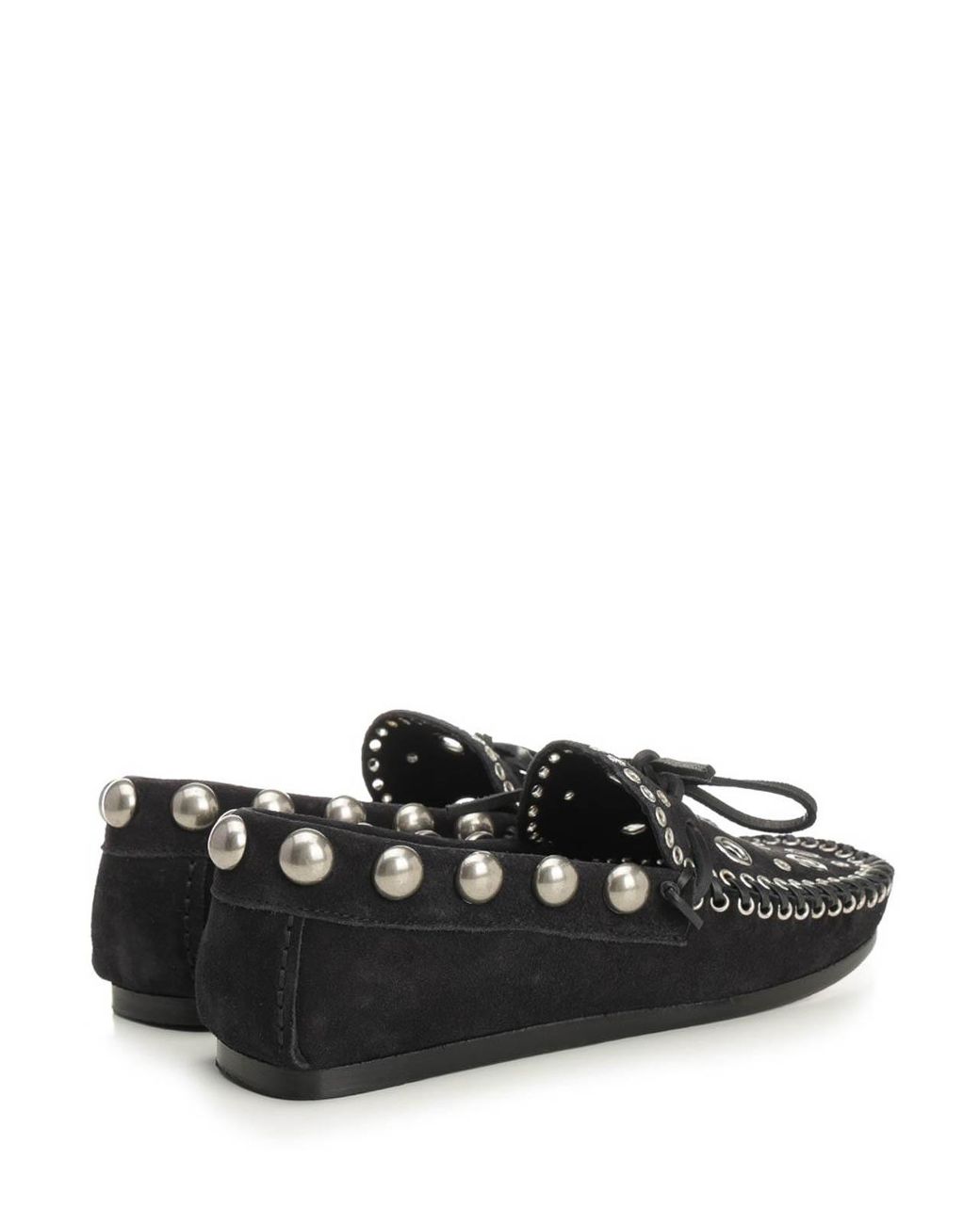 Isabel Marant Black Suede Eyelets Moccasin