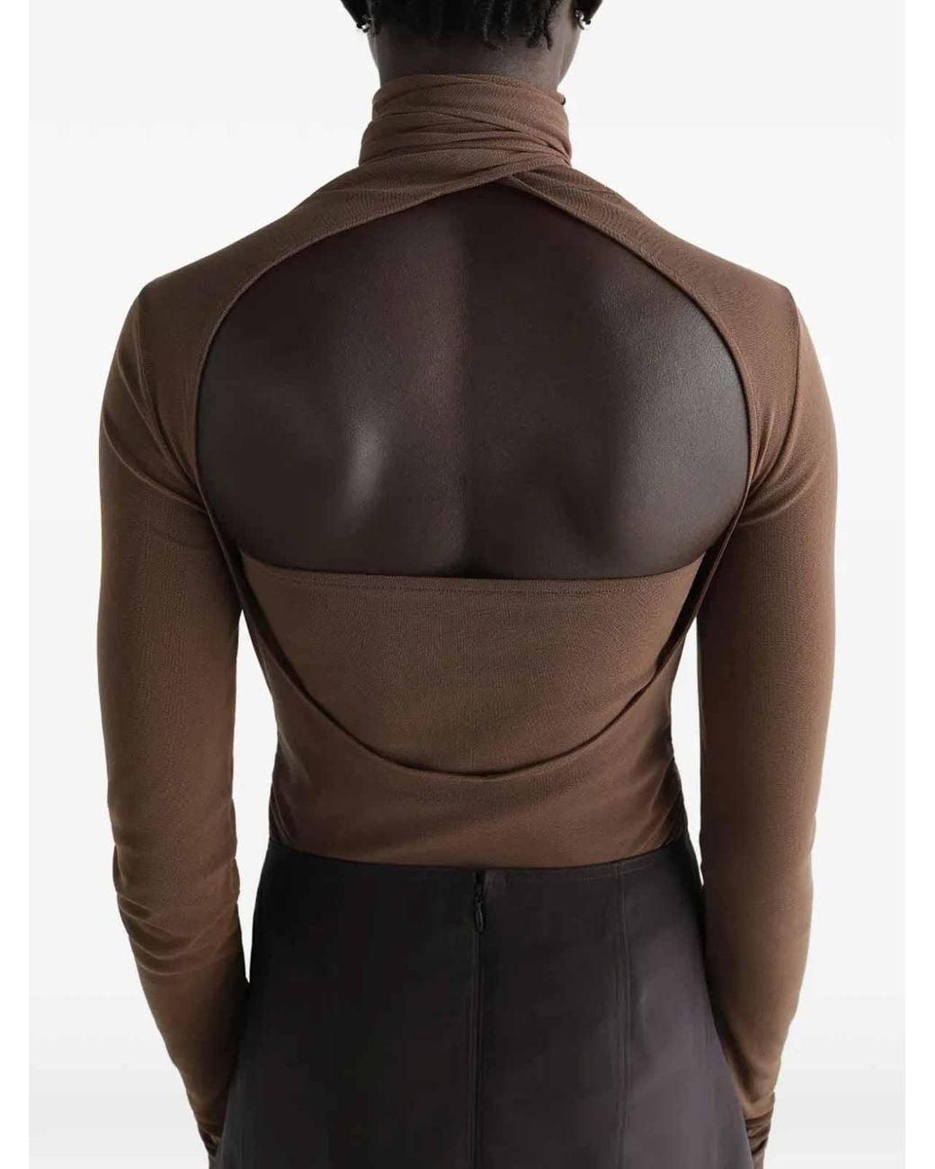 Lemaire Brown Ballerina Sheer Scarf Top