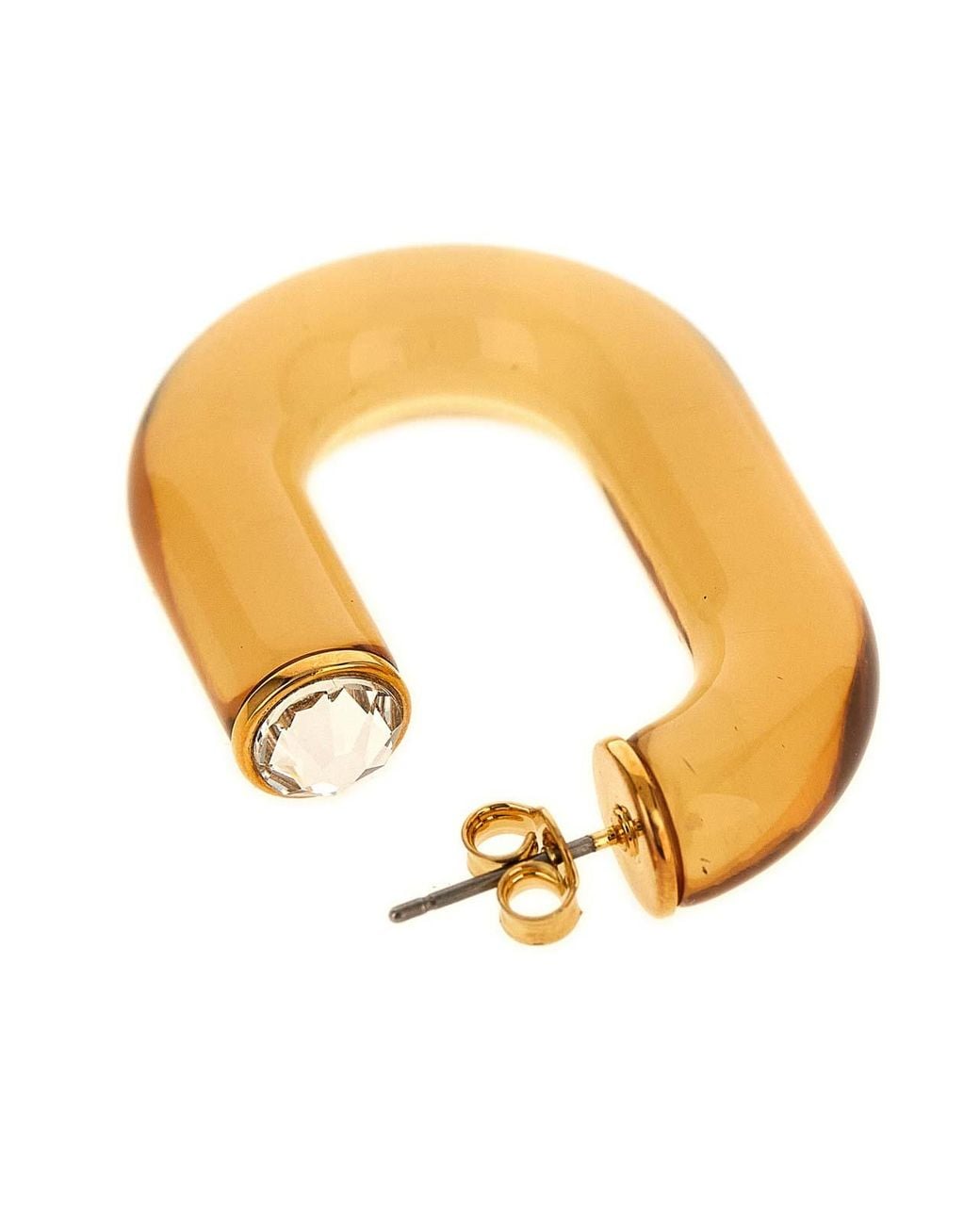 Rabanne Metallic Bo Resine Earrings With Crystal Detail