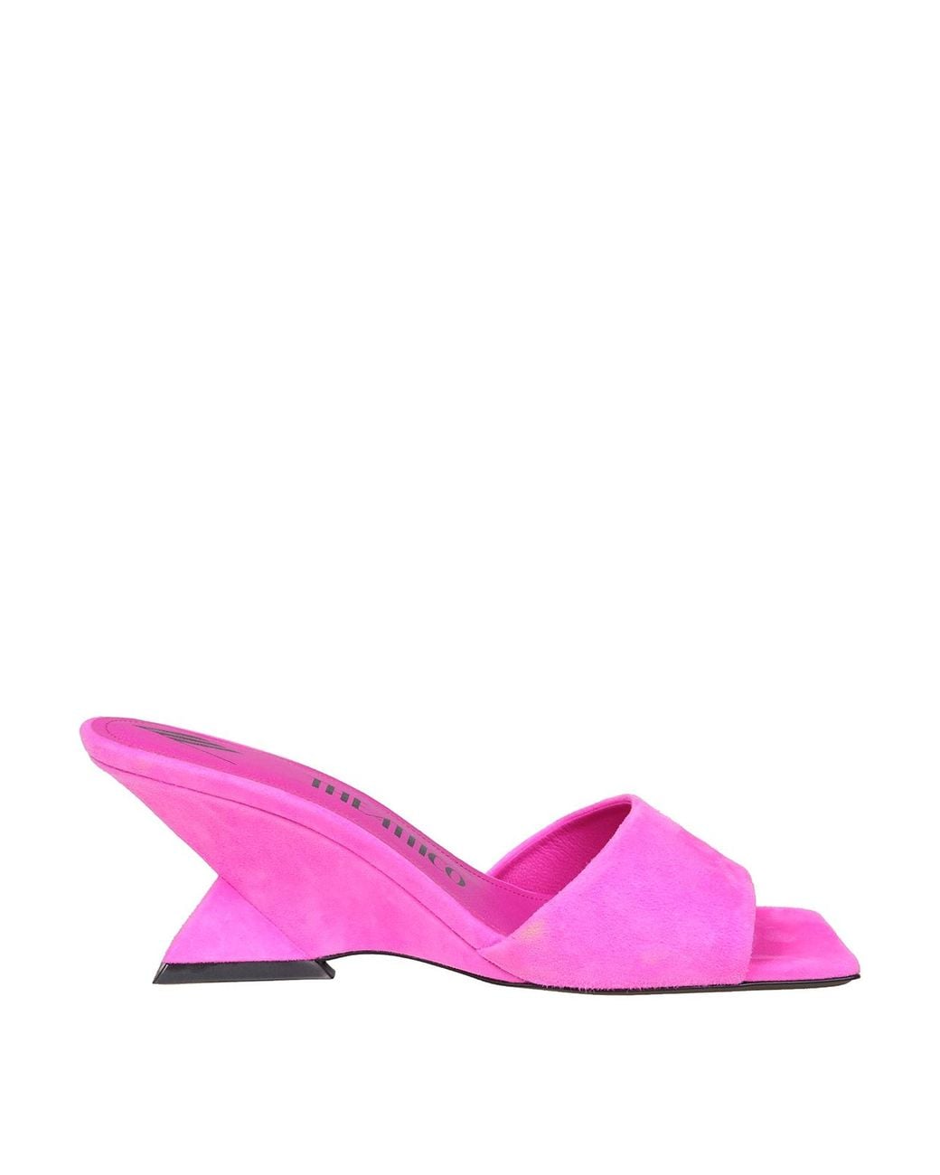 The Attico Pink Suede Cheope Sandalswith Wedge