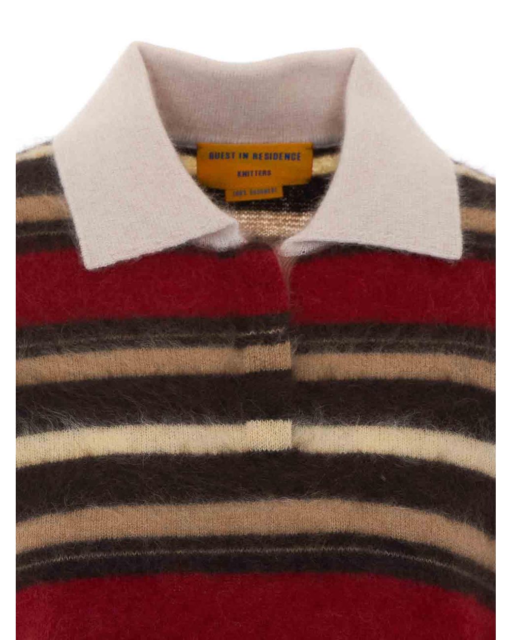 Guest In Residence Red Grizzly Striped Polo